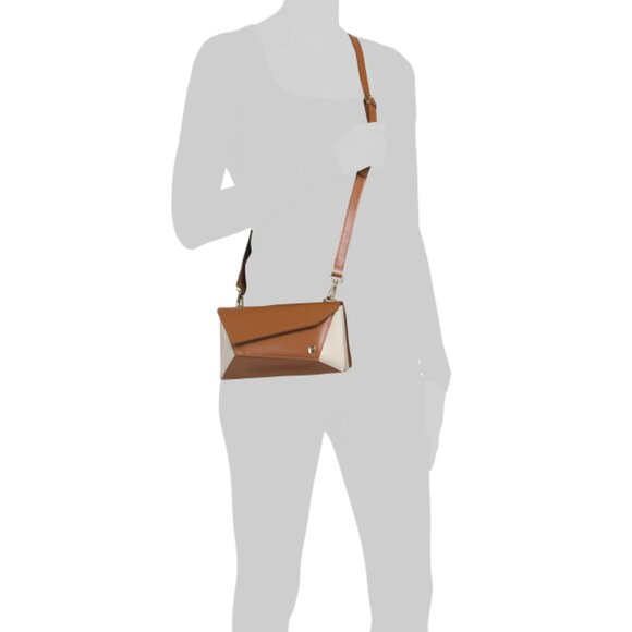 ISADORA Natural Made In Italy Leather Geo Small Crossbody - Picture 2 of 2